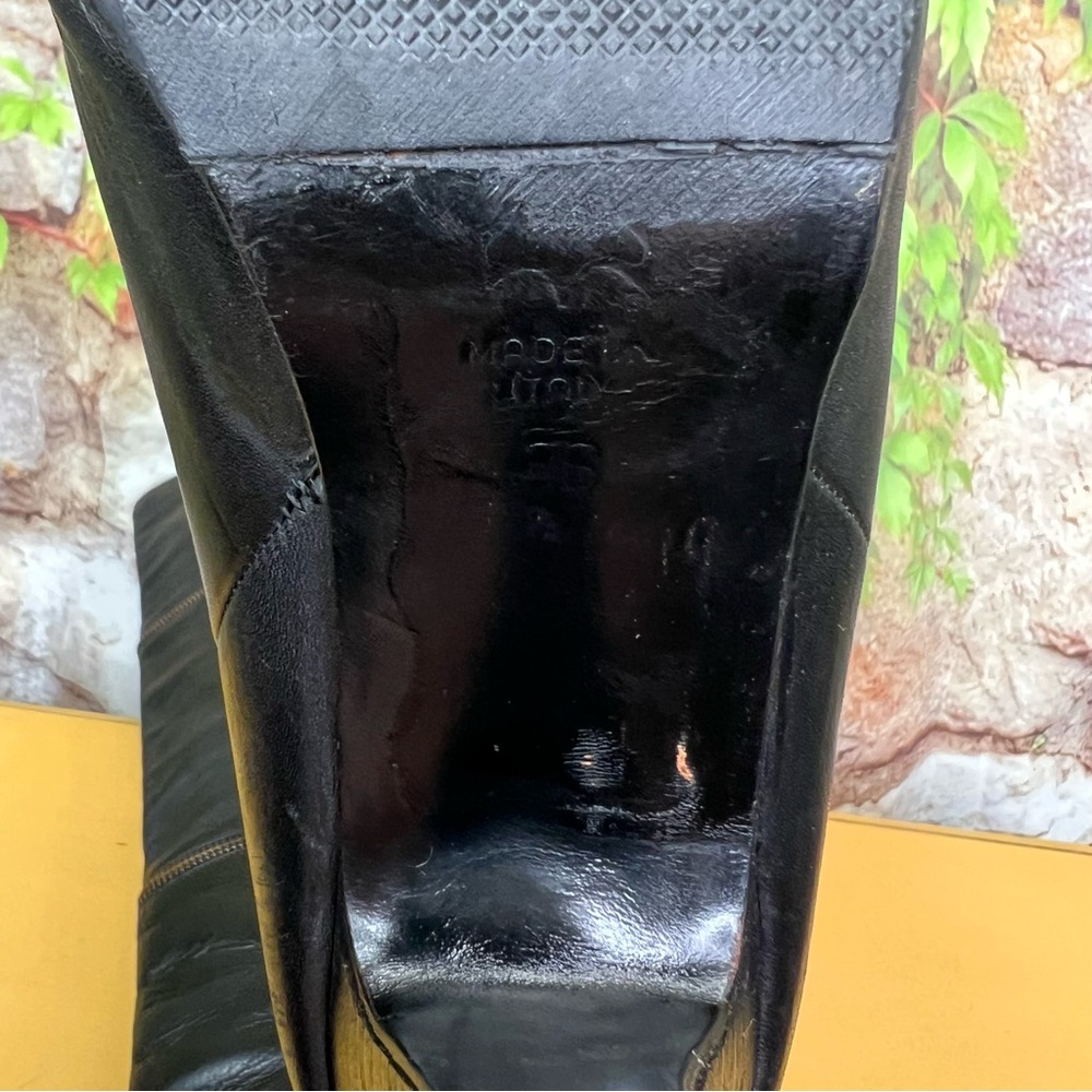 VINTAGE ALBERTA FERRETTI Triple Zip Lampo Black Leather Boots, 8B - Picture 15 of 15